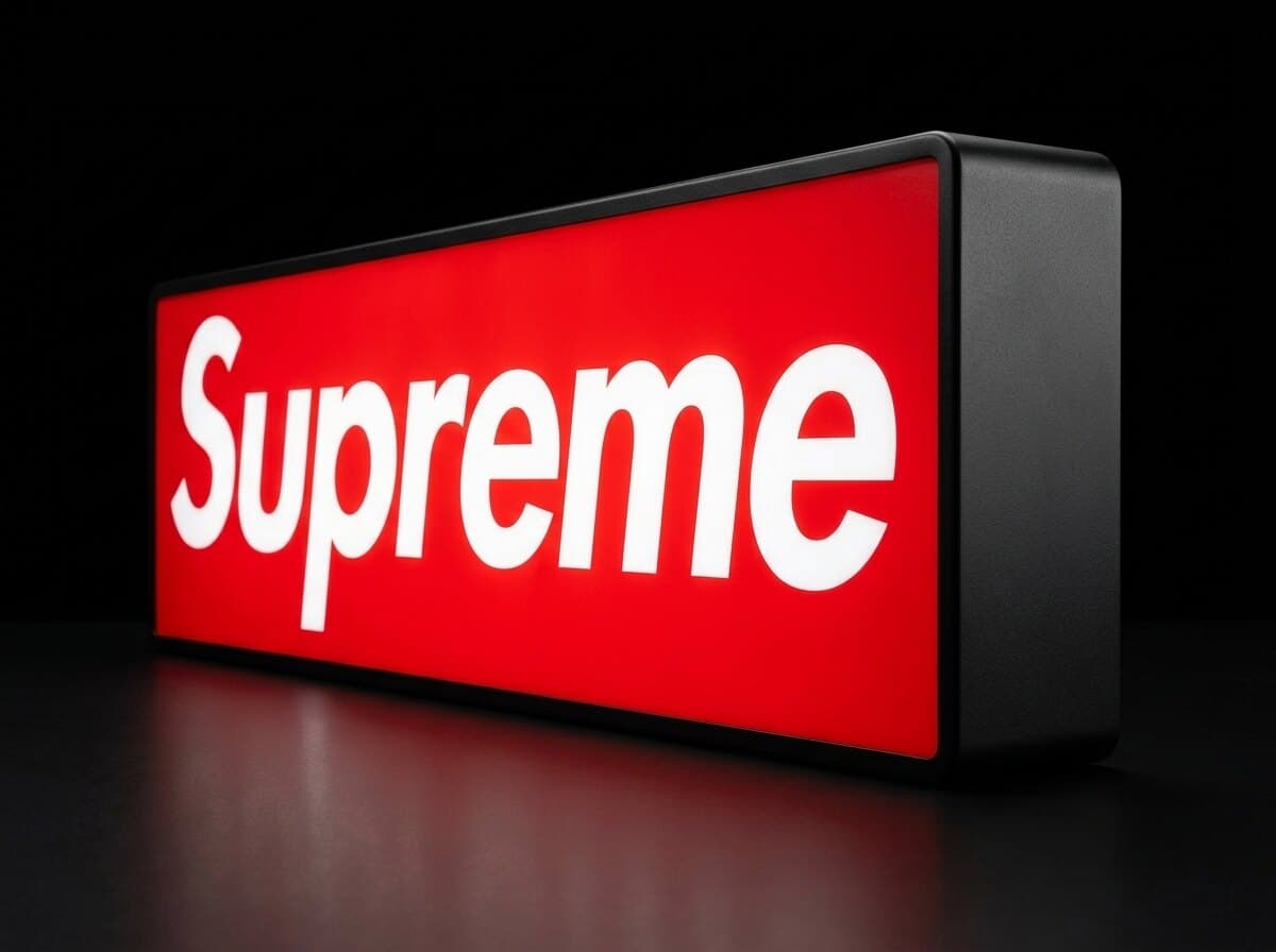 Supreme Işıklı Kutu, açılı görünüm
