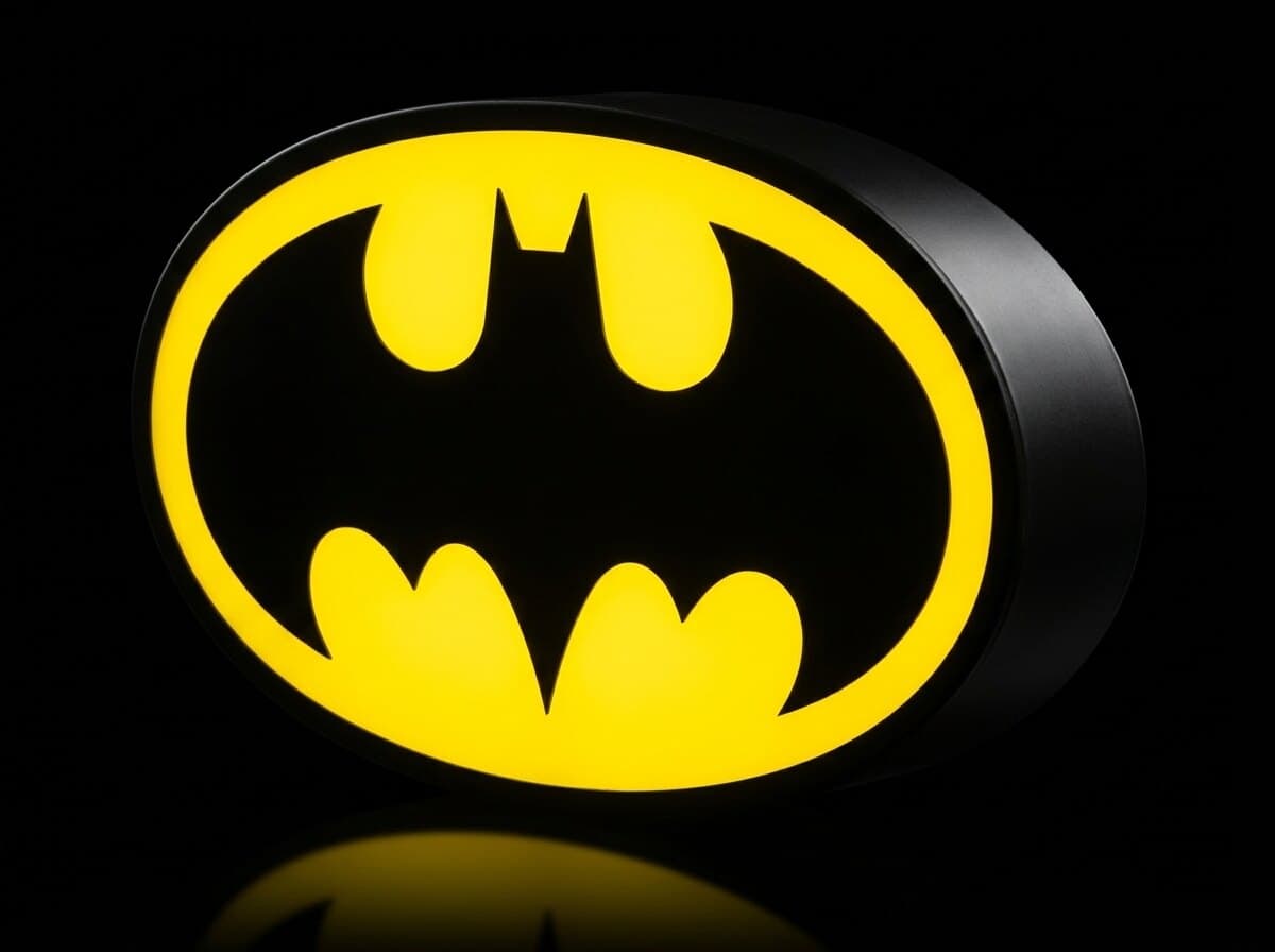 Batman Işıklı Logo Kutusu, açılı görünüm