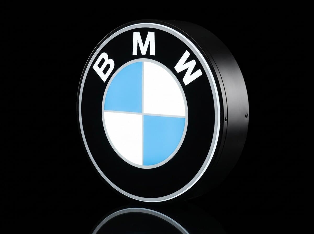 BMW Işıklı Logo Kutusu, açılı görünüm