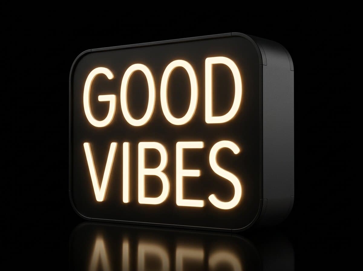 Good Vibes Işıklı Kutu, açılı görünüm
