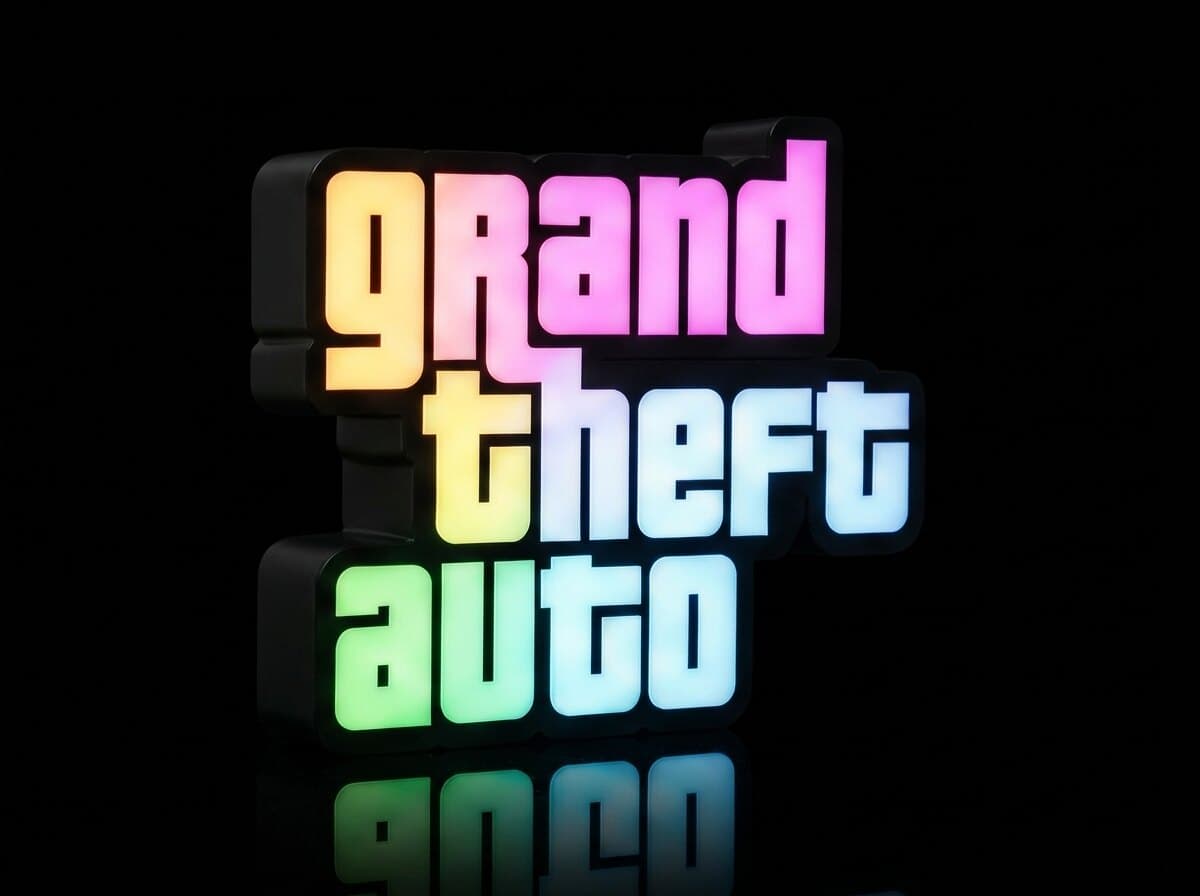 GTA Işıklı Logo Kutusu, açılı görünüm