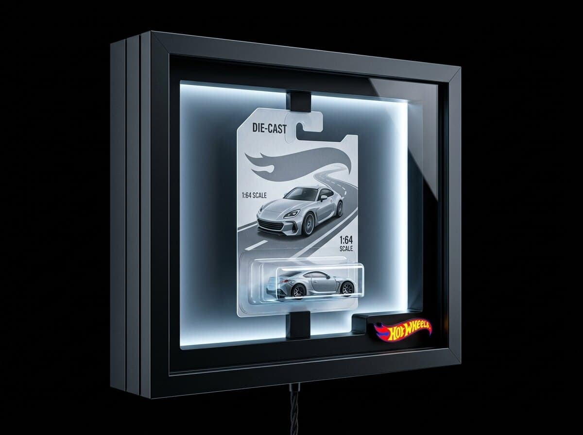 Hot Wheels Blister Çerçevesi, açılı görünüm