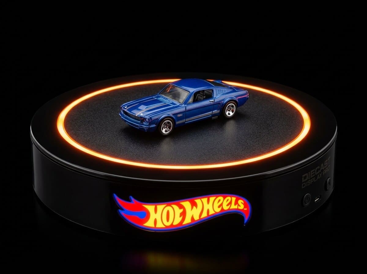 Hot Wheels Döner LED Stand, açılı görünüm