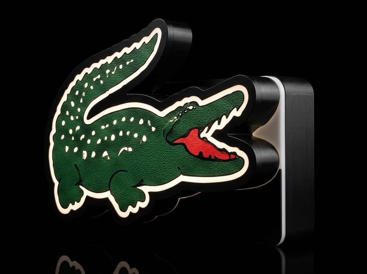 Lacoste Timsah Işıklı Kutu, açılı görünüm