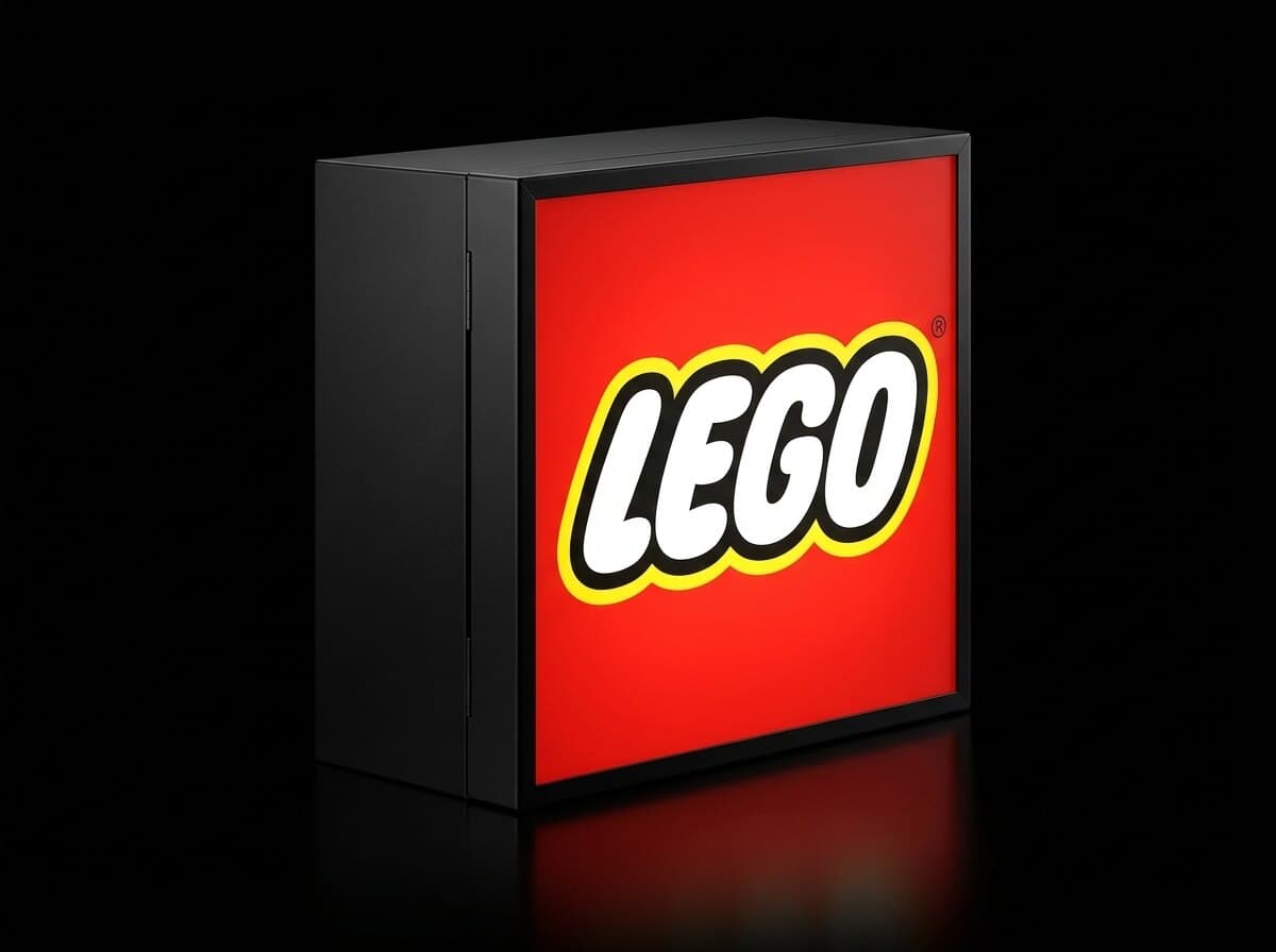LEGO Işıklı Logo Kutusu, açılı görünüm