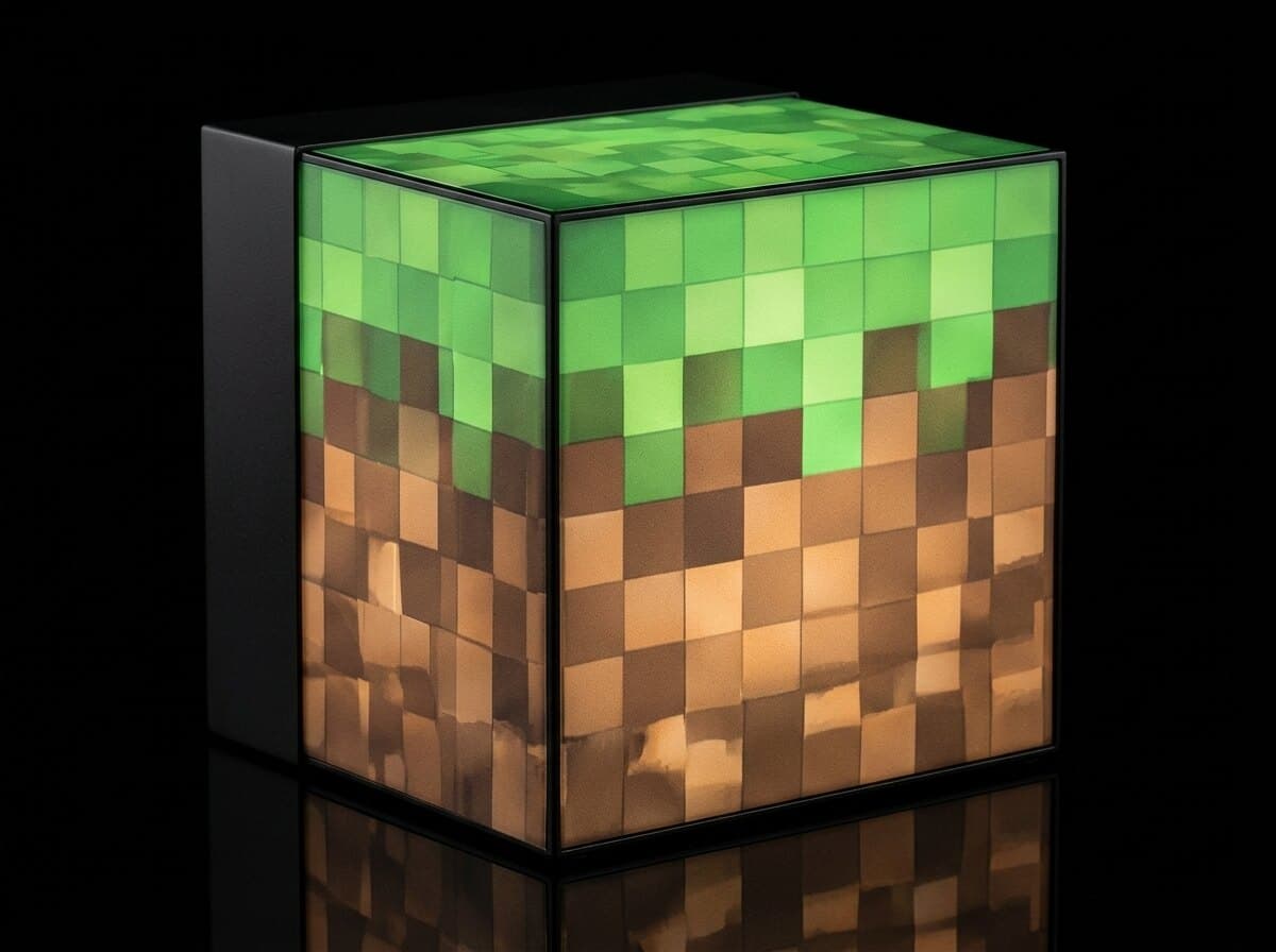 Minecraft Blok Işıklı Kutu, açılı görünüm