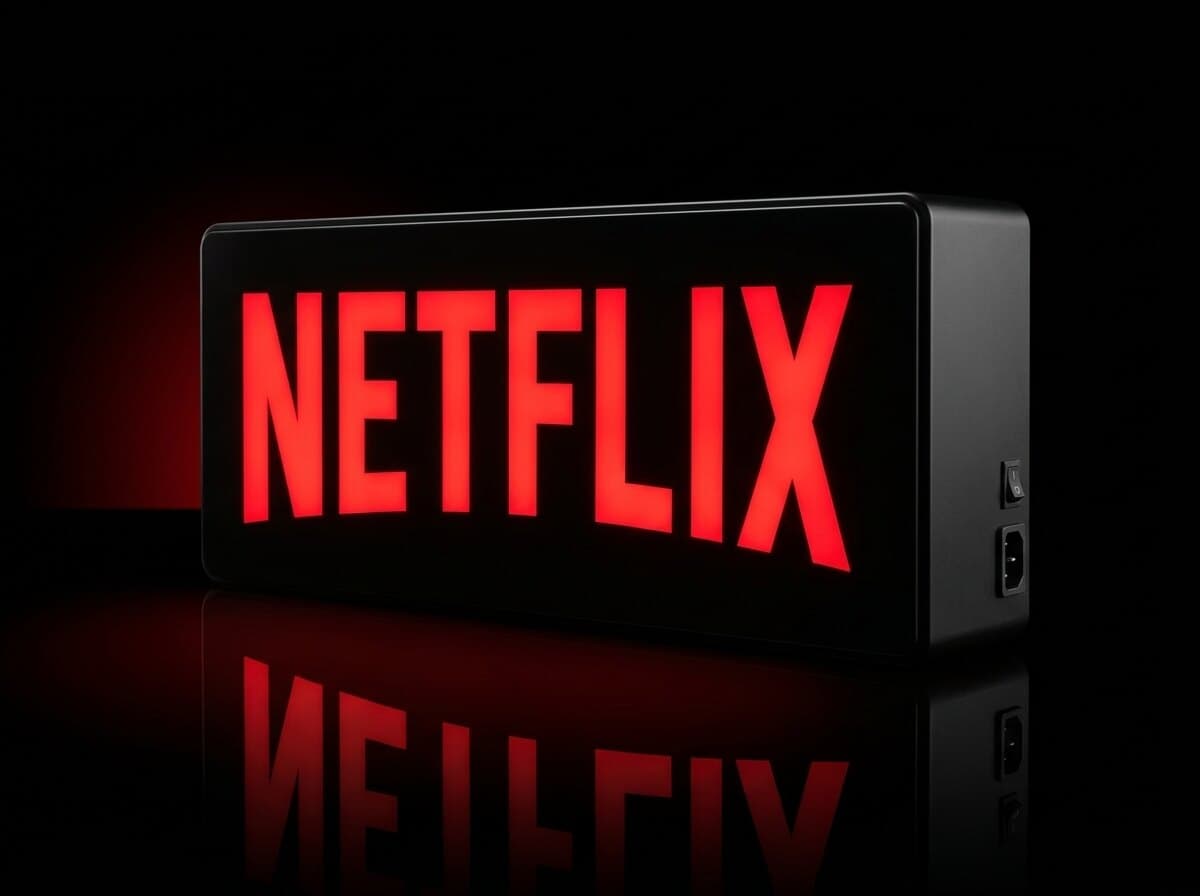 Netflix Işıklı Logo Kutusu, açılı görünüm