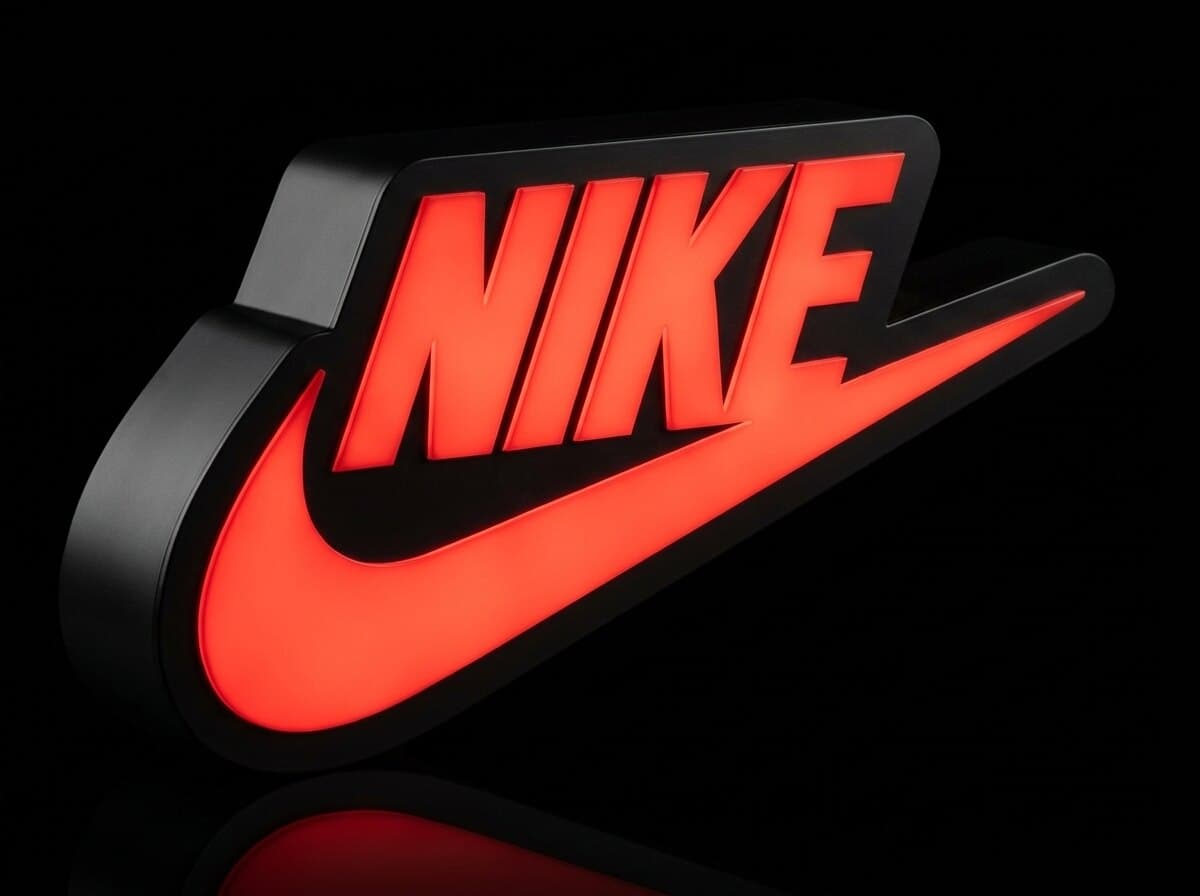 Nike Işıklı Logo Kutusu, açılı görünüm