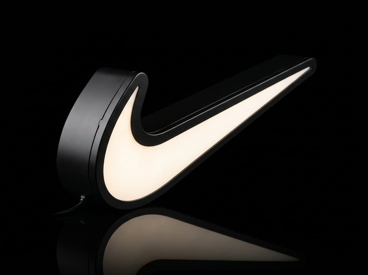 Nike Swoosh Işıklı Kutu, açılı görünüm