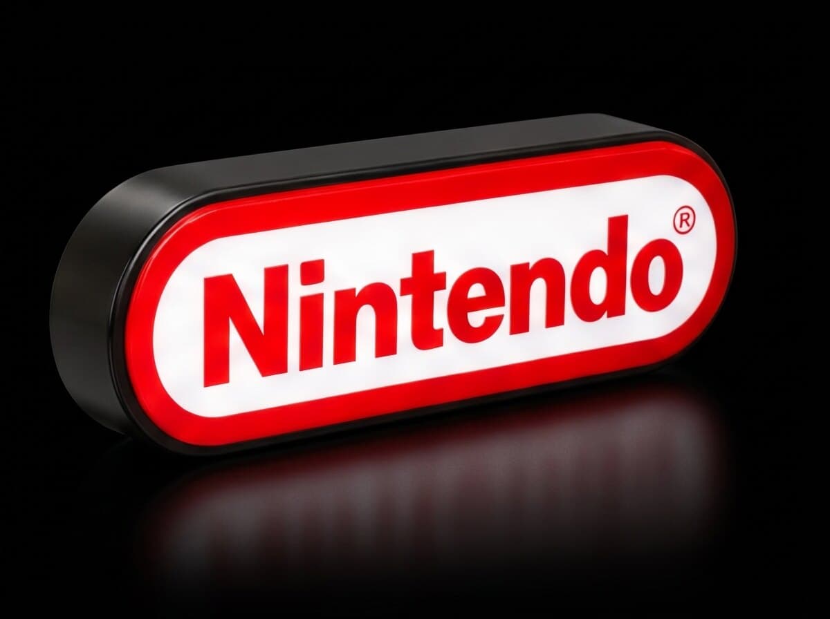 Nintendo Işıklı Logo Kutusu, açılı görünüm