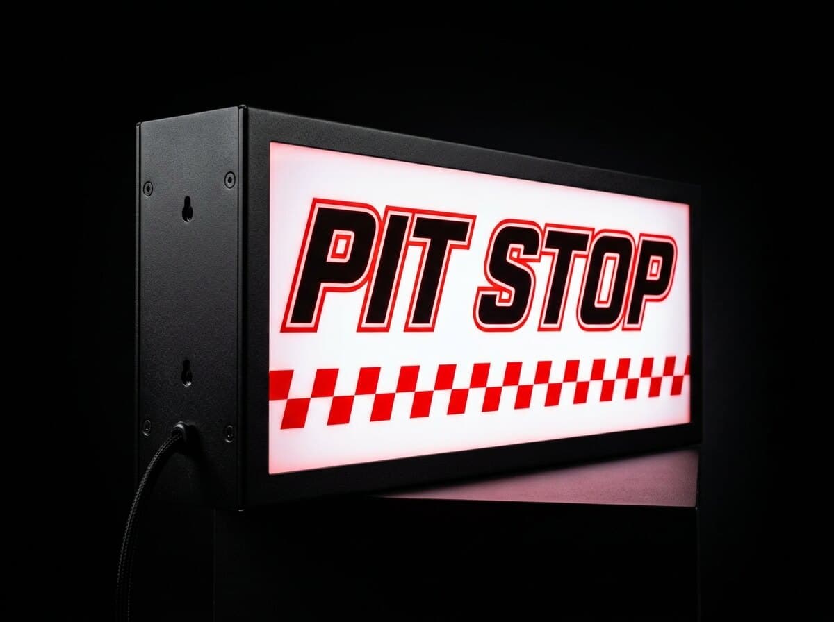 PIT STOP Işıklı Kutu, açılı görünüm