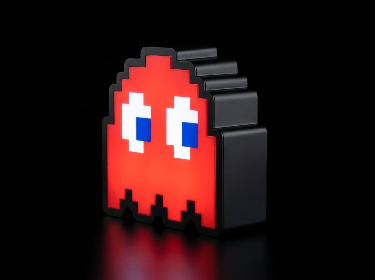 Pac-Man Kırmızı Hayalet Işıklı Kutu, açılı görünüm