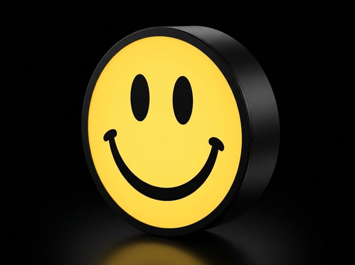 Smiley Işıklı Kutu, açılı görünüm