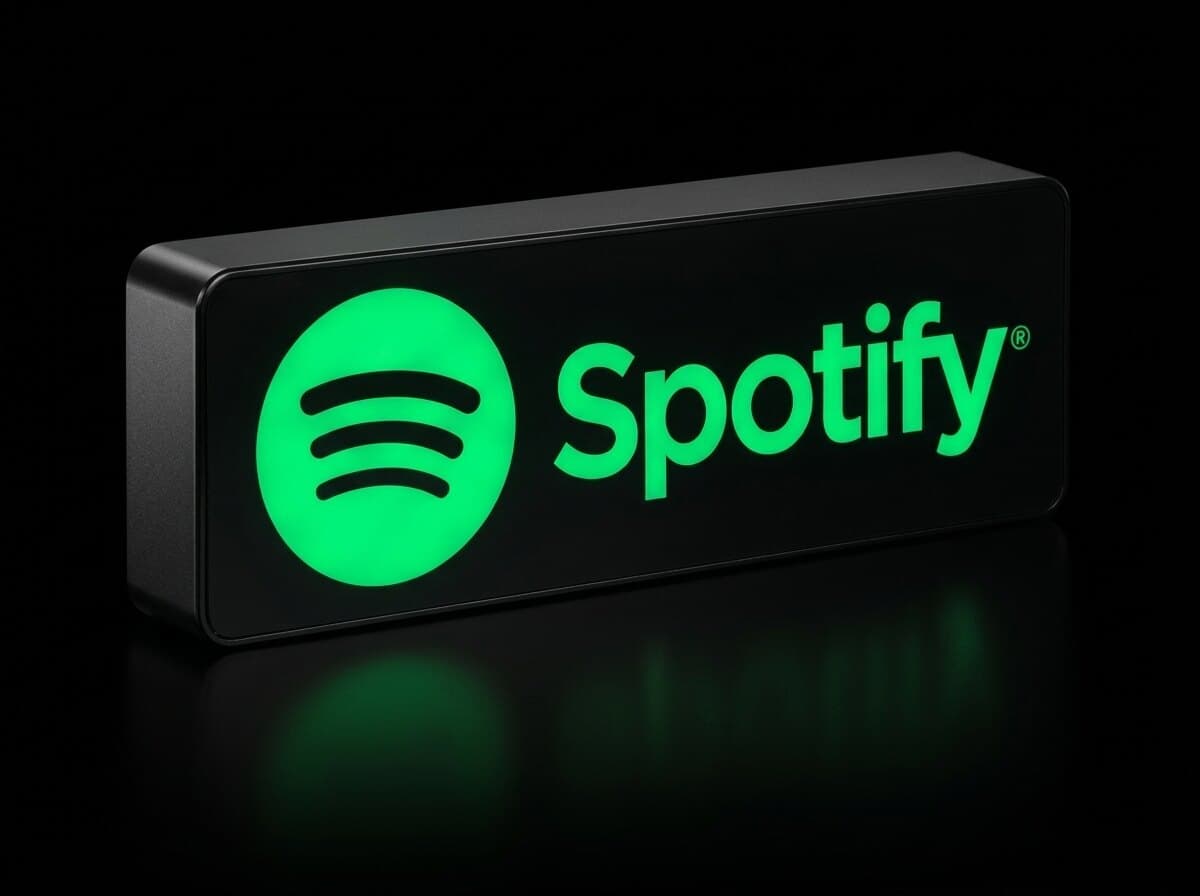 Spotify Işıklı Logo Kutusu, açılı görünüm