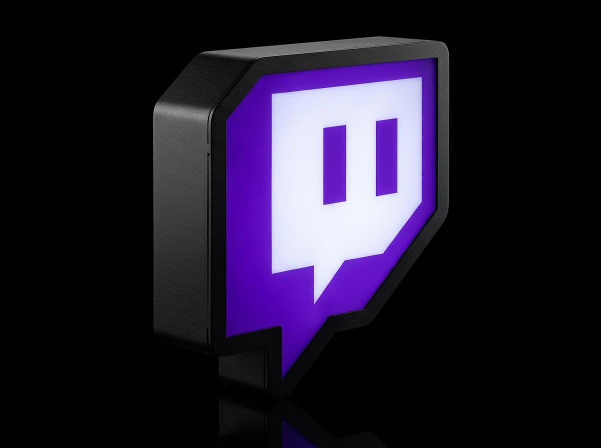 Twitch Işıklı Logo Kutusu, açılı görünüm