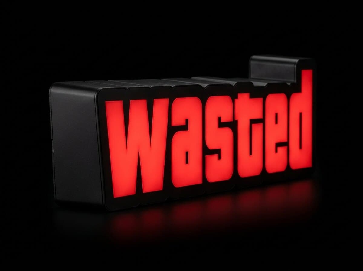 Wasted Işıklı Kutu, açılı görünüm
