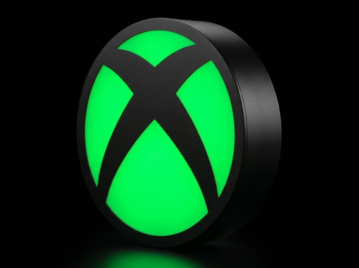 Xbox Işıklı Logo Kutusu, açılı görünüm
