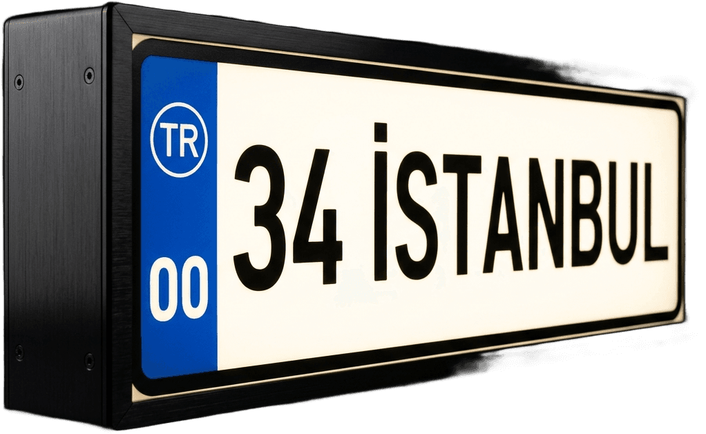 34 İSTANBUL Plaka Işıklı Kutu