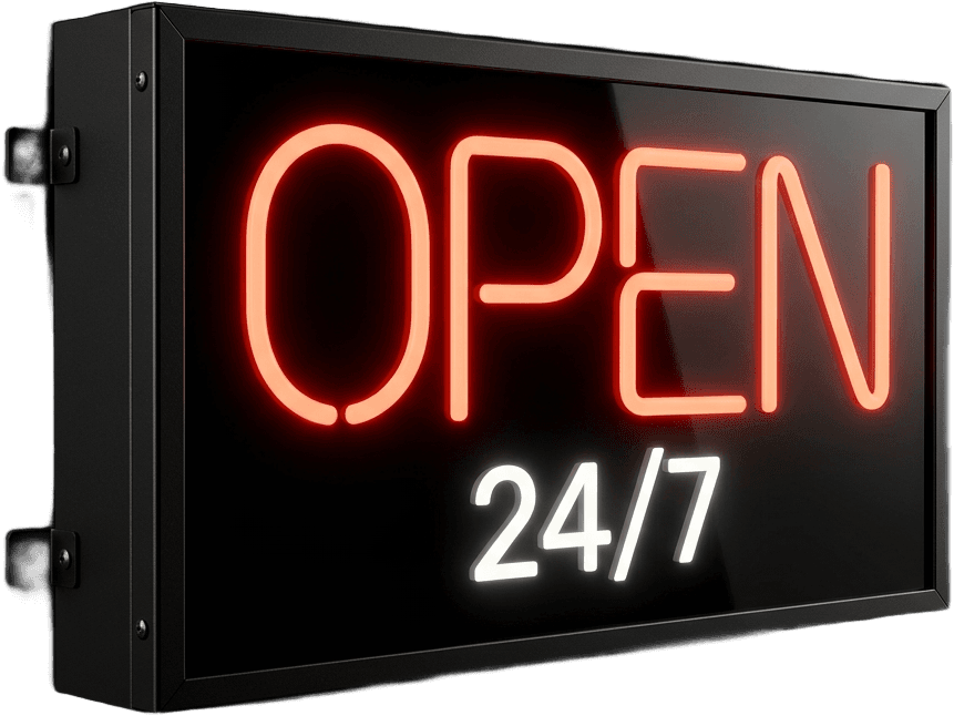 OPEN 24/7 Işıklı Kutu