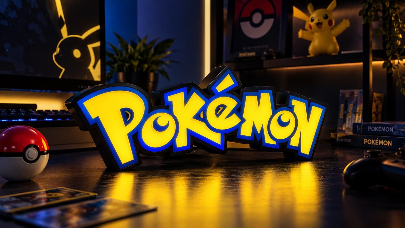 Pokémon Işıklı Logo Kutusu, masada